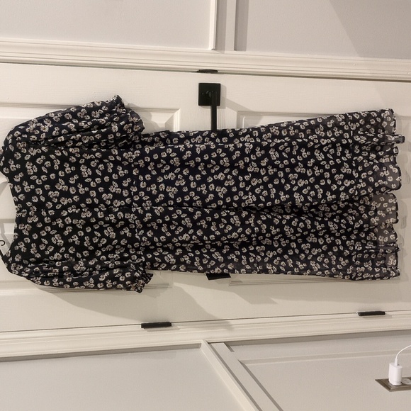 NWT Lulus Black Floral Midi Ruffle Hem Dress Size XL - Picture 4 of 5